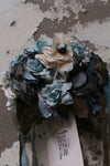 ARCHIVIO J.M.Ribot Italian traditional hand-sewn flower crown AJM-HA41/ROSES-LIGHT BLUE/WHITE-0